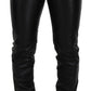 Elegante schwarze Agnello Hose für Herren