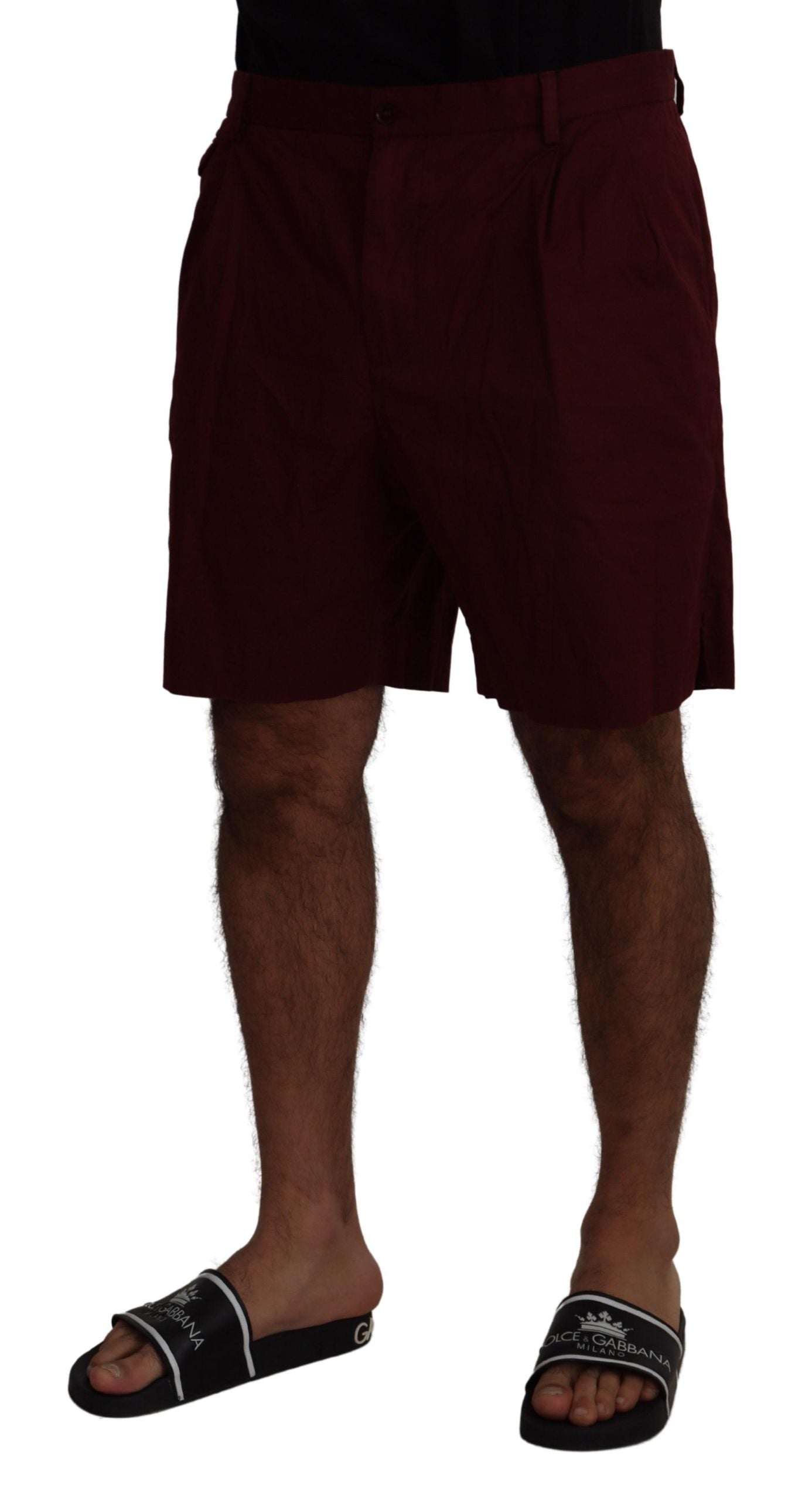 Elegante kastanienbraune Shorts aus Baumwollmischung