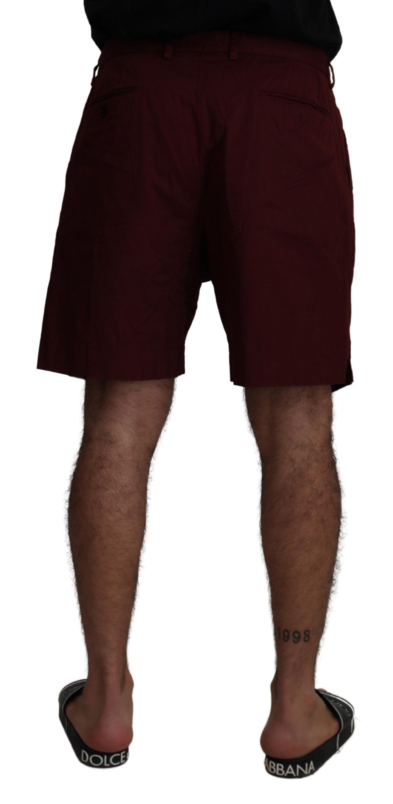 Elegante kastanienbraune Shorts aus Baumwollmischung