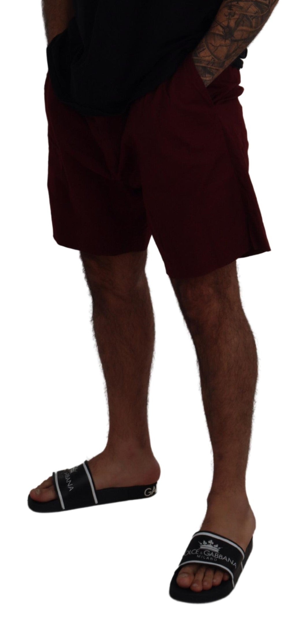 Elegante kastanienbraune Shorts aus Baumwollmischung