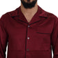 Eleganter roter Seidennachthemd-Pyjama