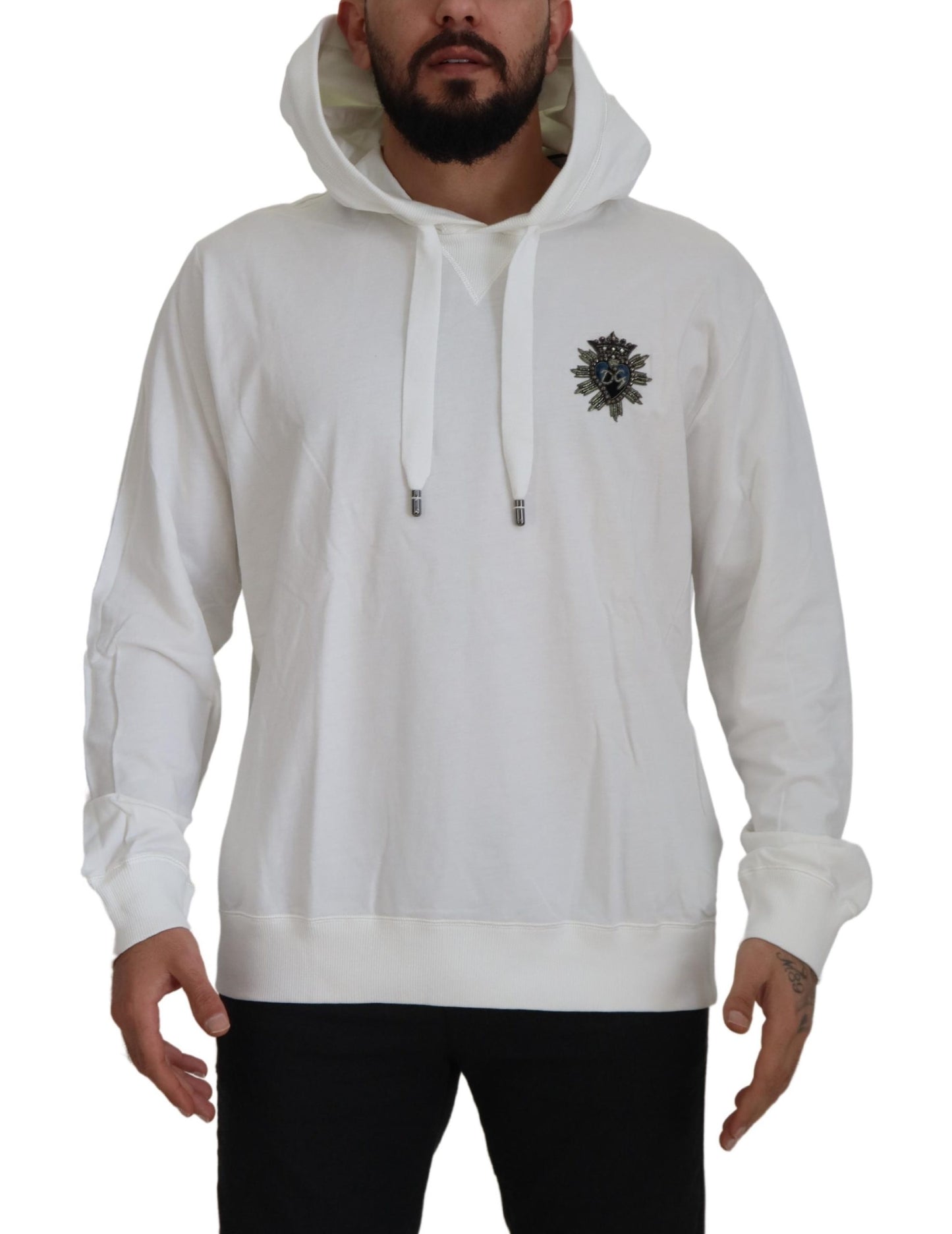 Stupendo maglione con cappuccio bianco