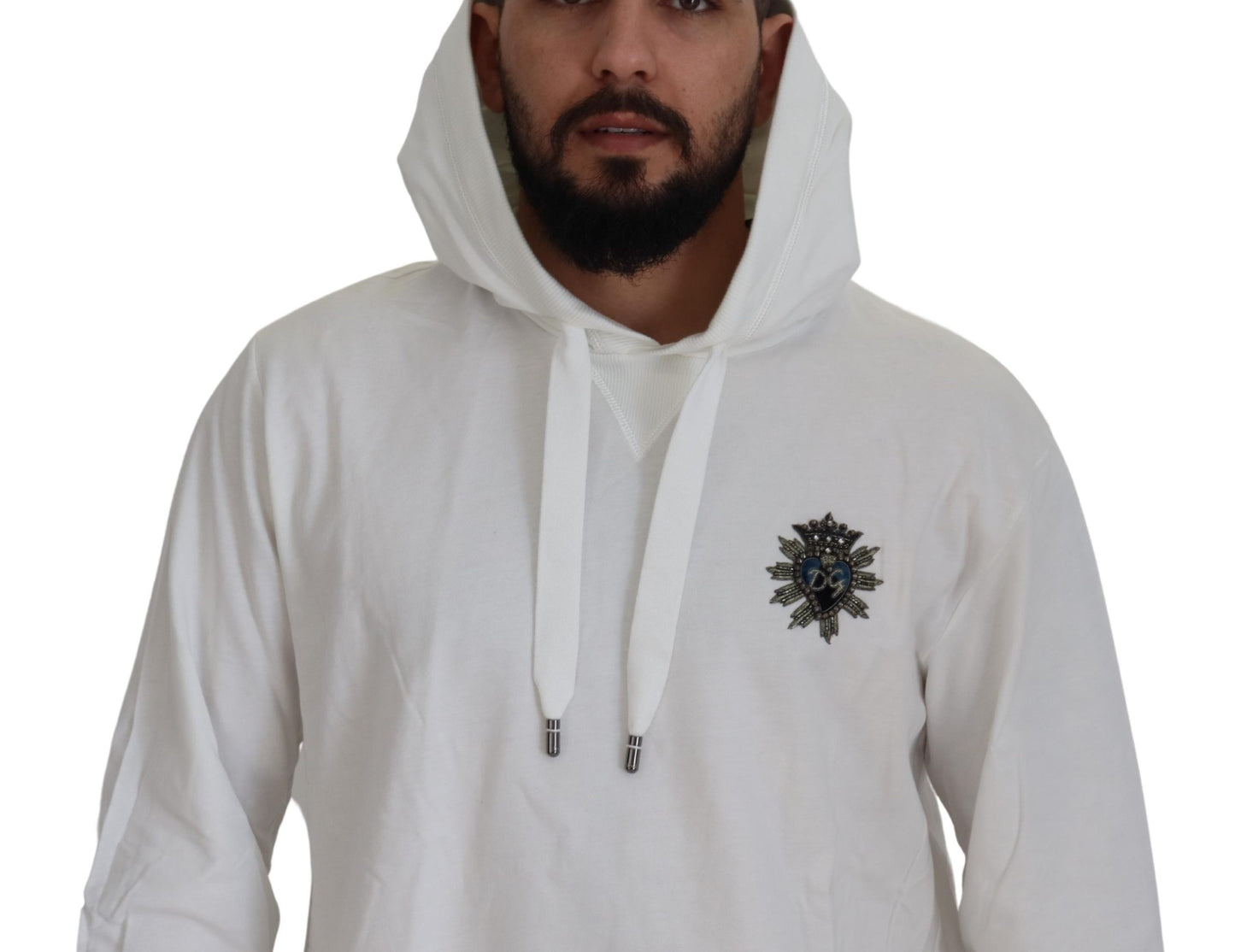 Stupendo maglione con cappuccio bianco