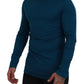 Elegante maglione pullover in cotone blu