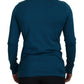Elegante maglione pullover in cotone blu