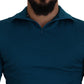 Elegante maglione pullover in cotone blu