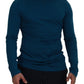Elegante maglione pullover in cotone blu