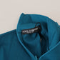 Elegante maglione pullover in cotone blu