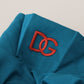 Elegante maglione pullover in cotone blu