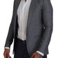 Elegant Light Gray Sicilia Blazer Jacket