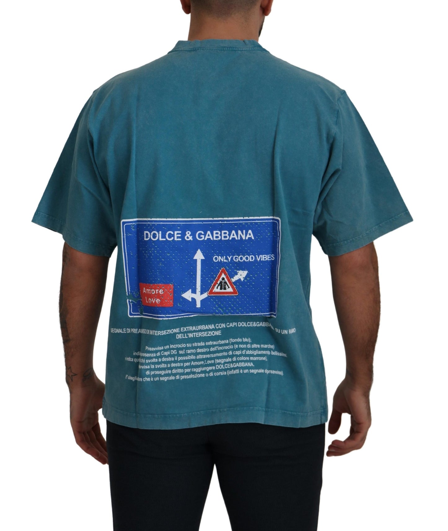 Elegantes Baumwoll-T-Shirt mit Rundhalsausschnitt in Blau