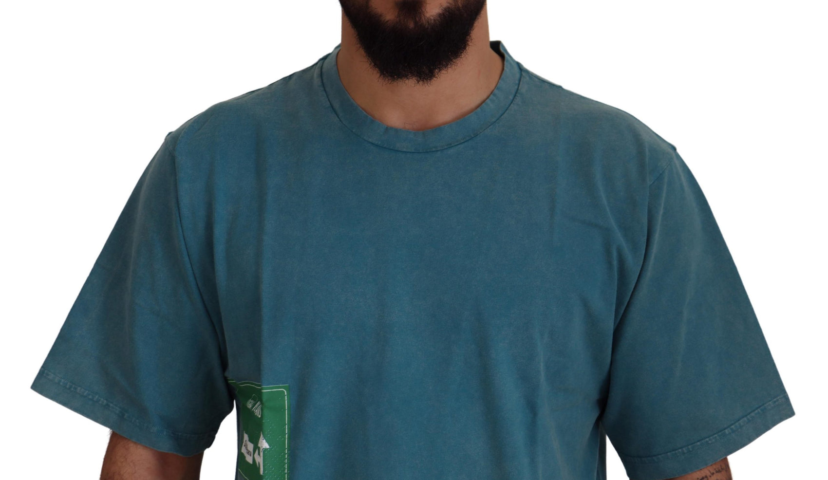 Elegantes Baumwoll-T-Shirt mit Rundhalsausschnitt in Blau