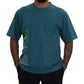 Elegantes Baumwoll-T-Shirt mit Rundhalsausschnitt in Blau