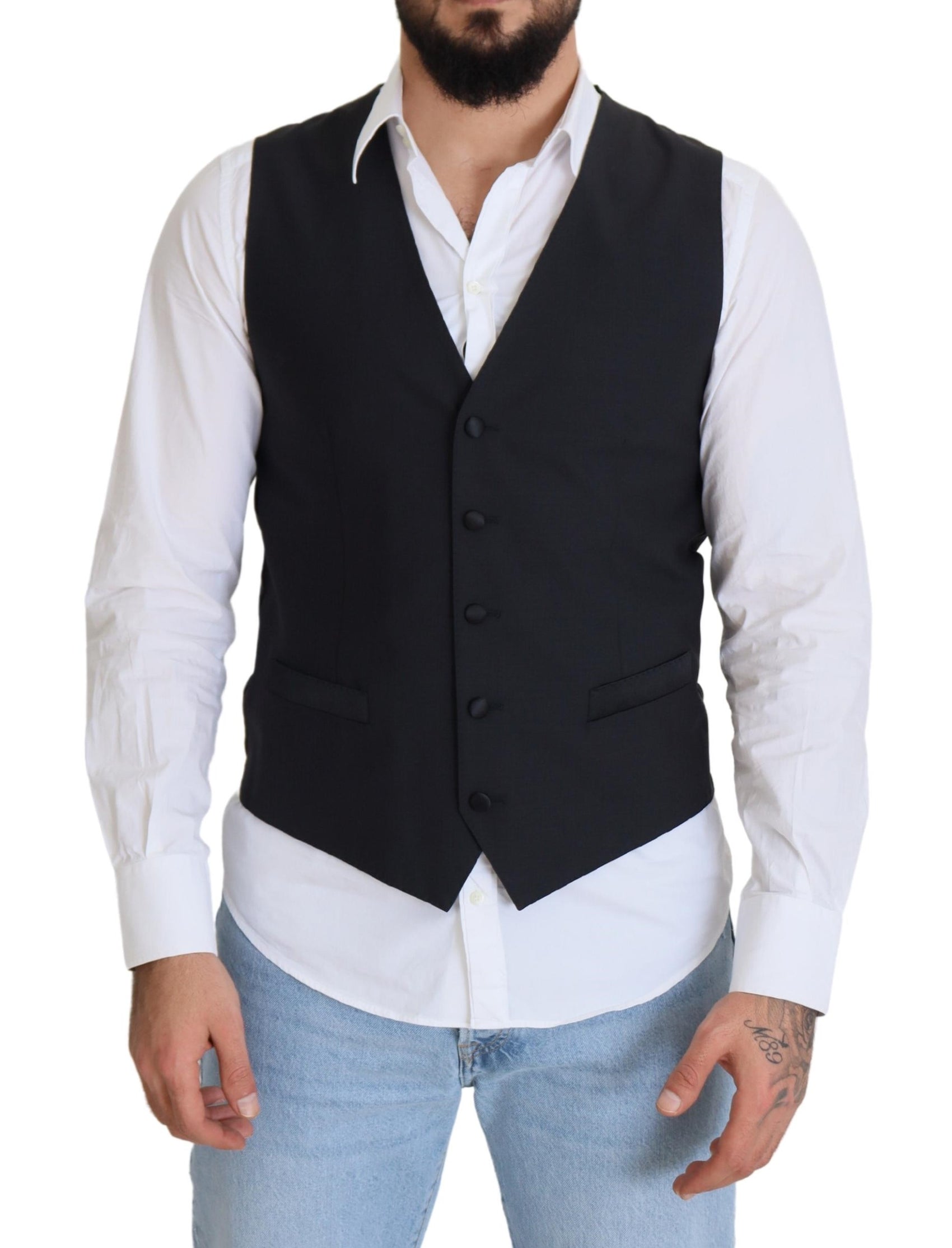 Elegante gilet monopetto nero