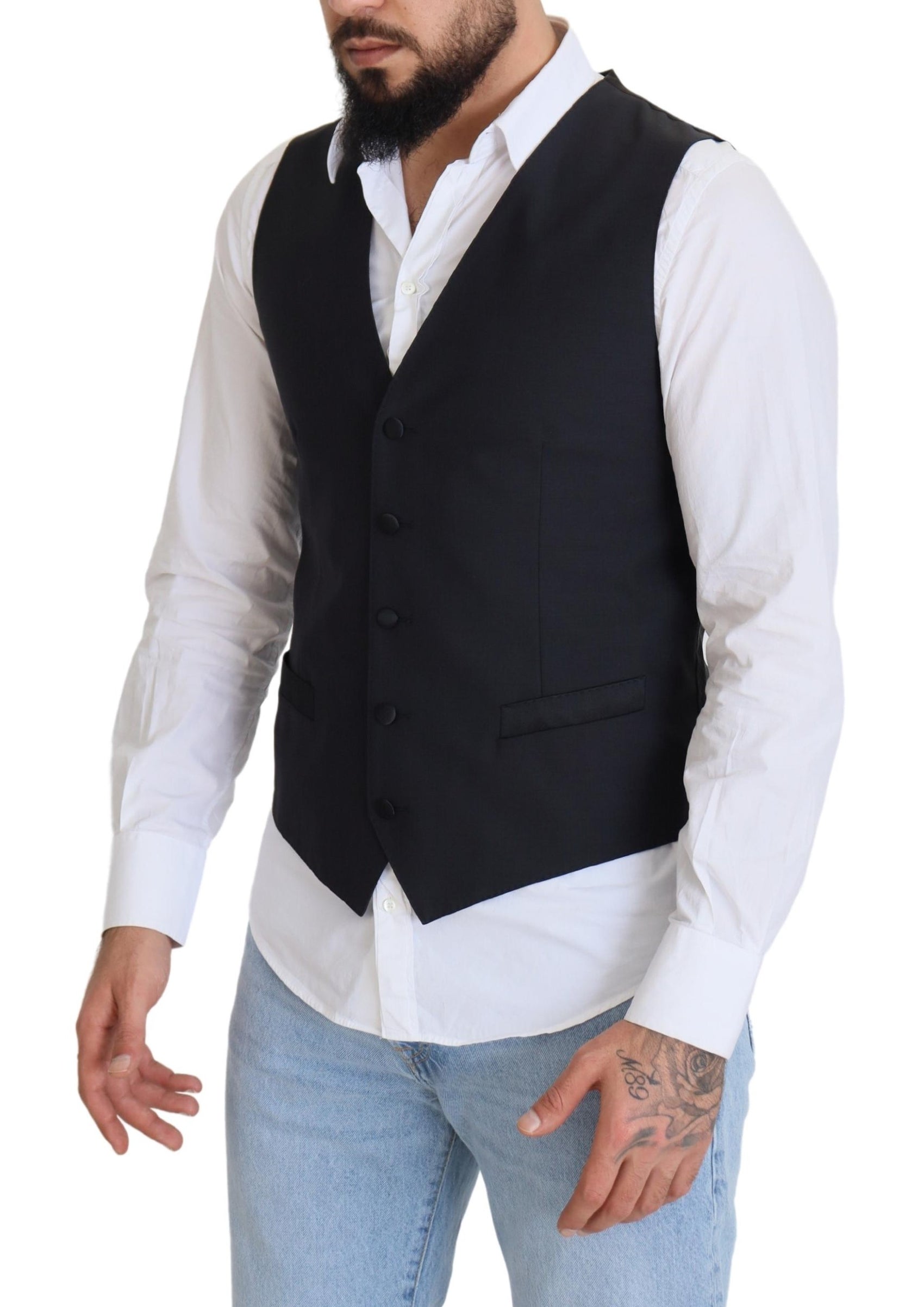 Elegante schwarze einreihige Weste
