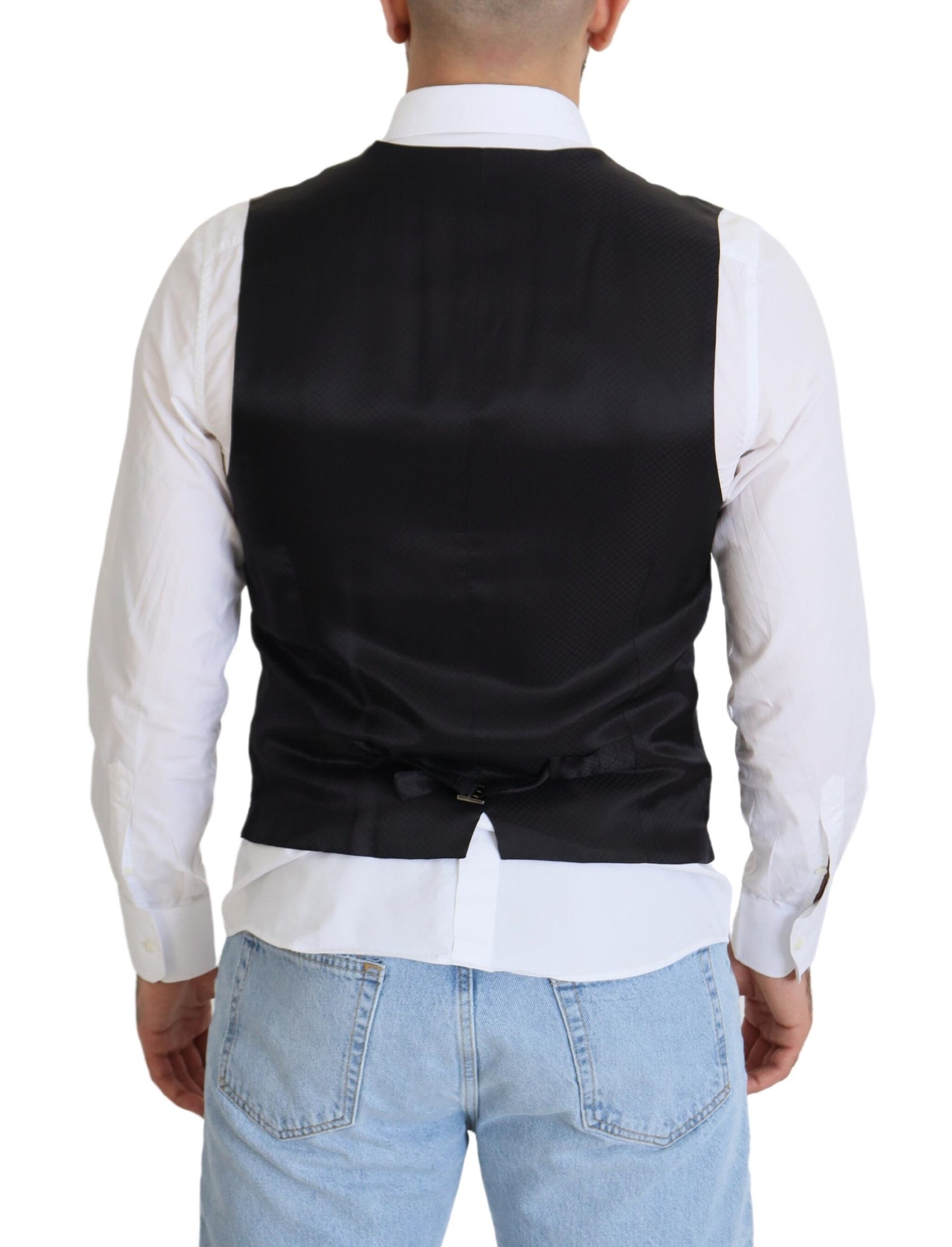 Elegante schwarze einreihige Weste