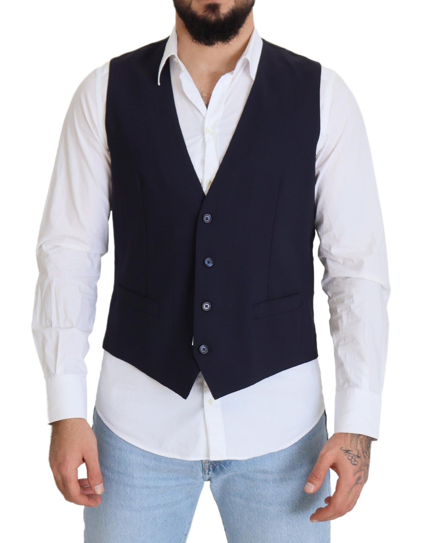 Elegante gilet da abito formale blu scuro