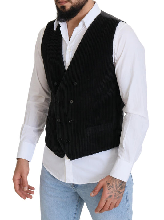 Elegante gilet doppiopetto nero