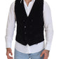 Elegant Black Double Breasted Dress Vest