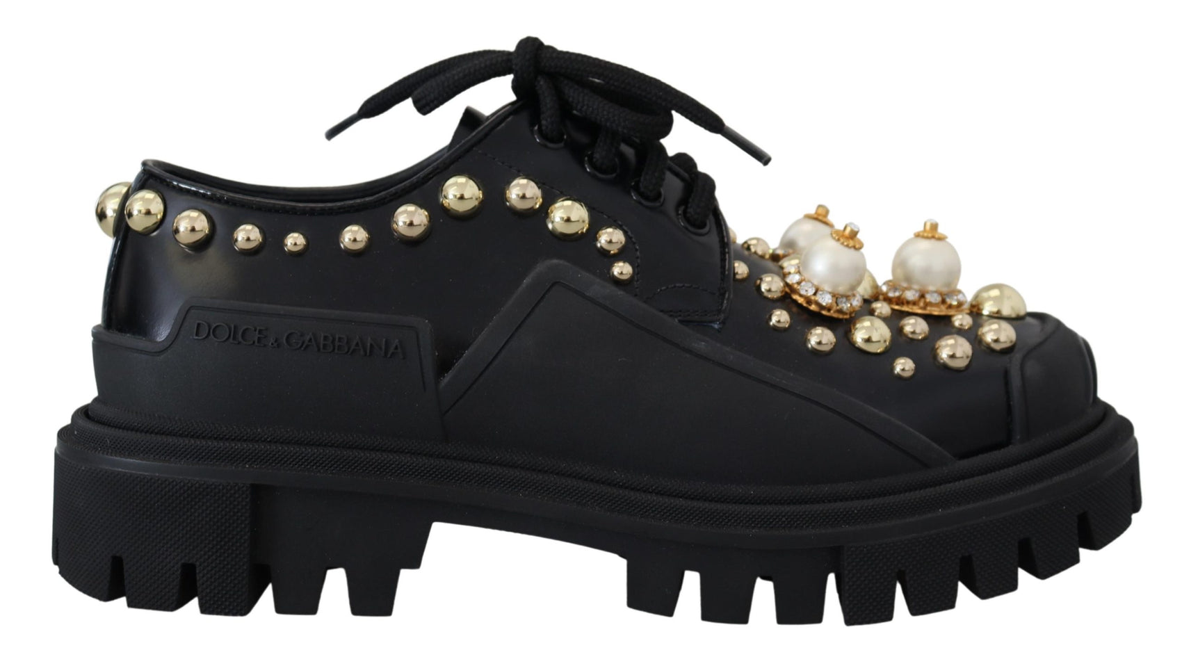 Derby ballerine in pelle nera senza tempo con accenti glamour