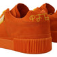 Chic Orange Suede Lace-Up Sneakers