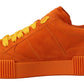 Chic Orange Suede Lace-Up Sneakers