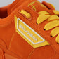 Chic Orange Suede Lace-Up Sneakers