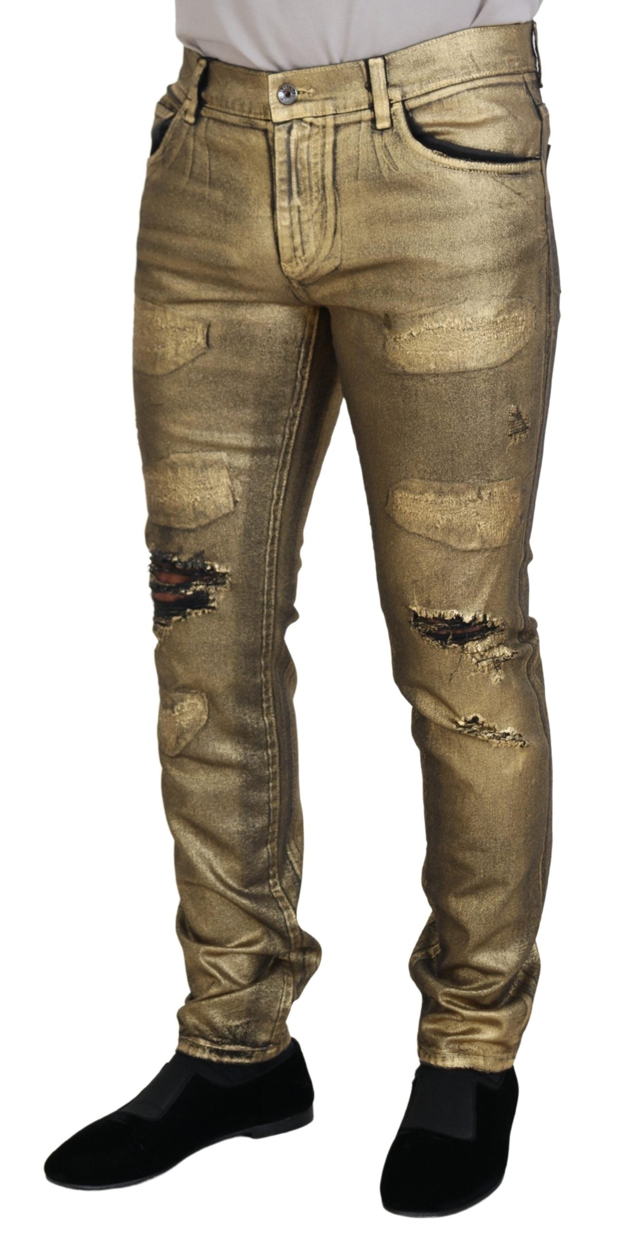 Elegante Eleganz aus goldenem Denim