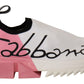 Elegant Sorrento Slip-On Sneakers in White & Pink