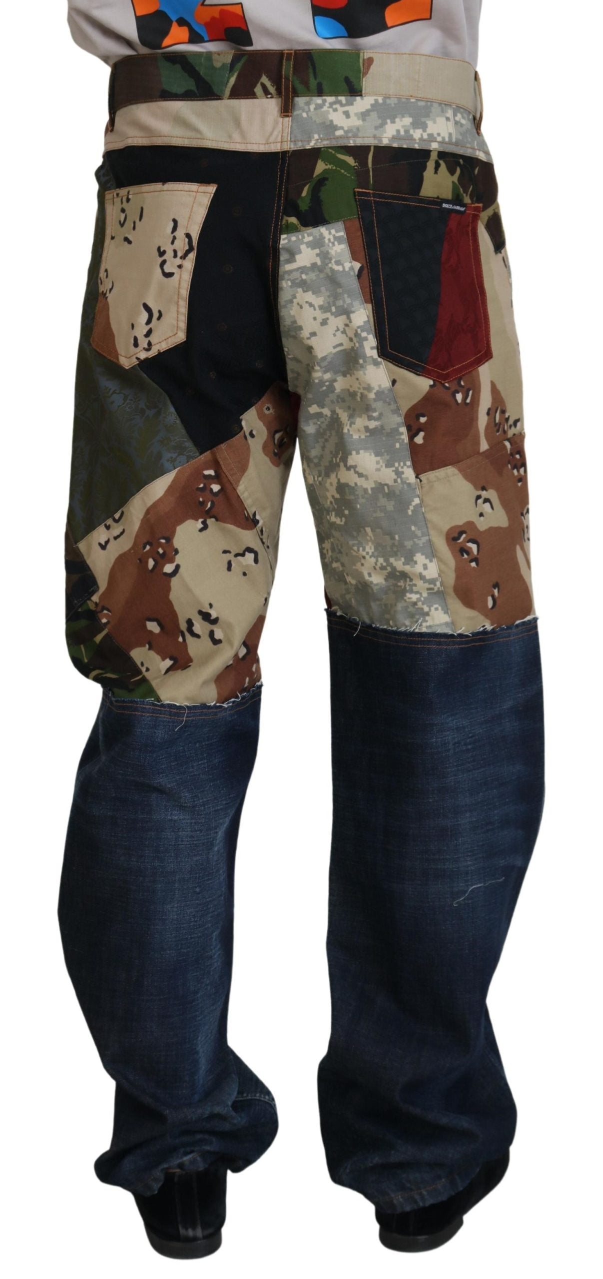 Patchwork-Jeans aus Seidenmischung mit hohem Denimanteil