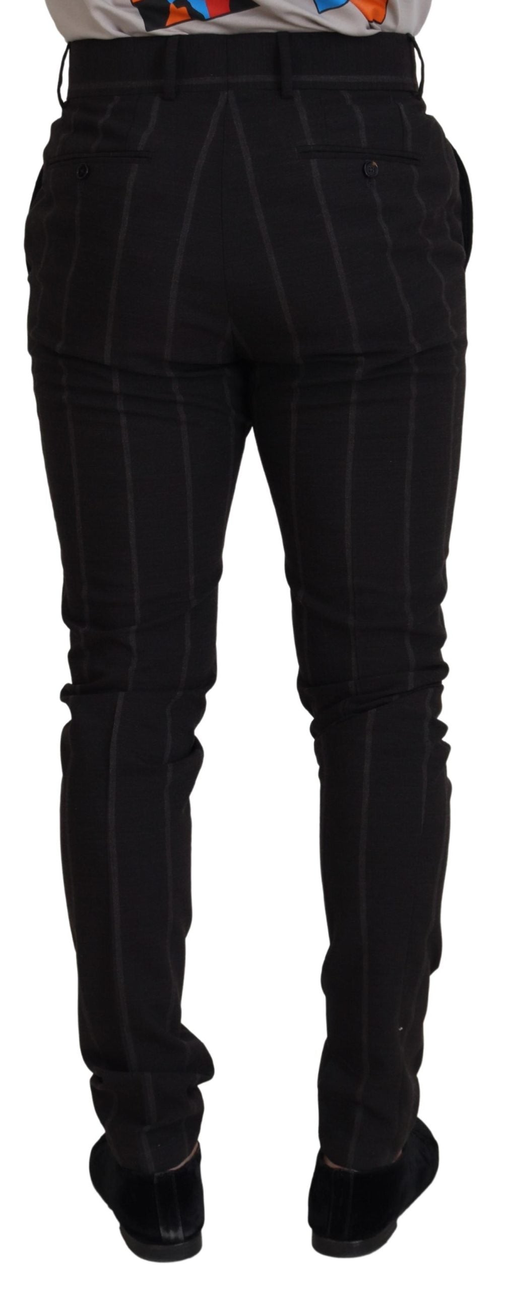 Elegante schwarz gestreifte Chinohose