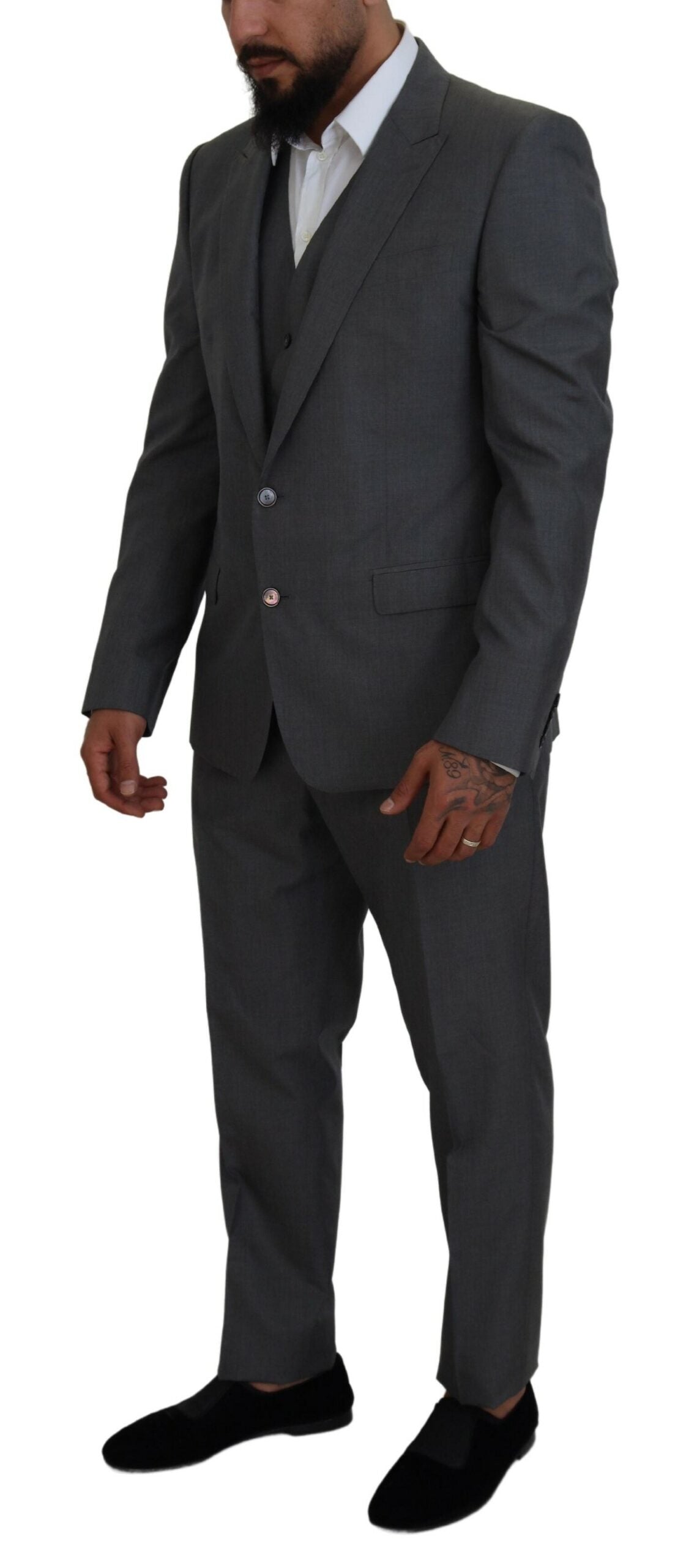 Abito tre pezzi slim fit Martini argento elegante