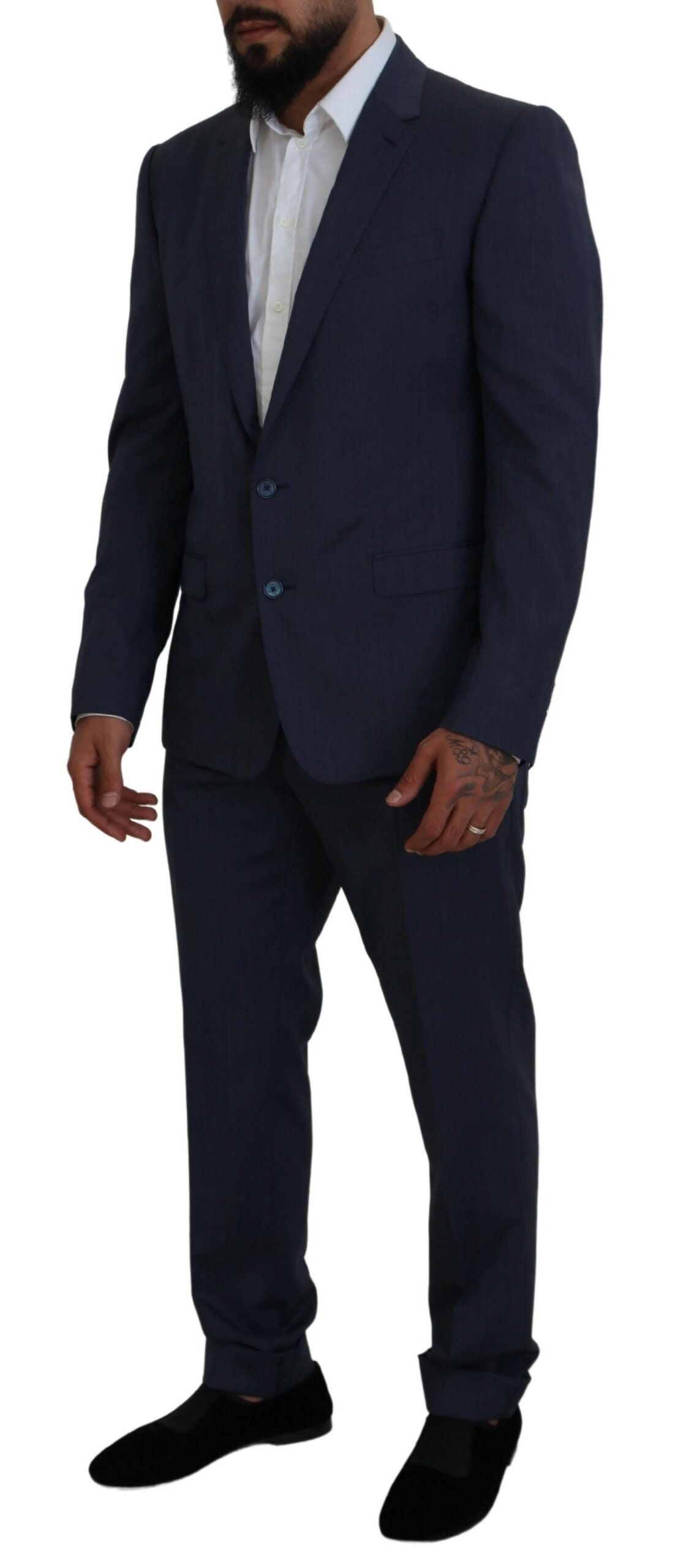Elegante abito da uomo slim fit in stile Martini blu