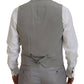 Elegante abito slim fit in argento a tre pezzi