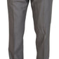 Elegante abito slim fit in argento a tre pezzi