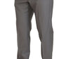 Elegante abito slim fit in argento a tre pezzi