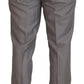 Elegante abito slim fit in argento a tre pezzi