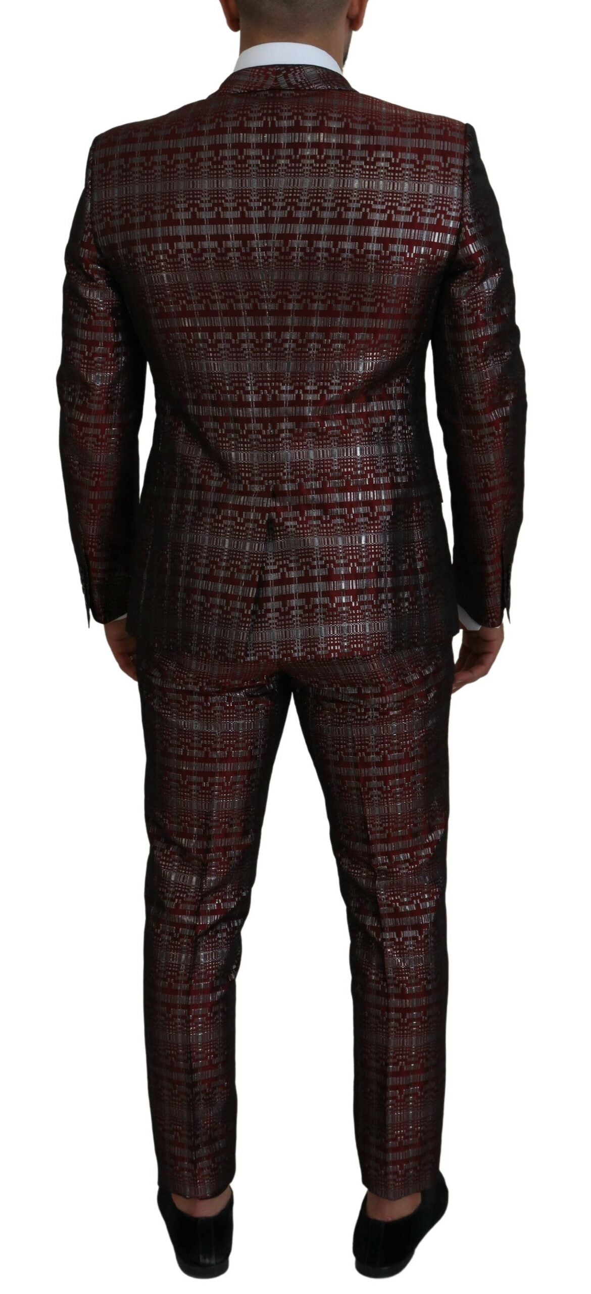 Abito Bordeaux Fantasy Slim Fit Due Pezzi