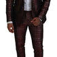 Abito Bordeaux Fantasy Slim Fit Due Pezzi