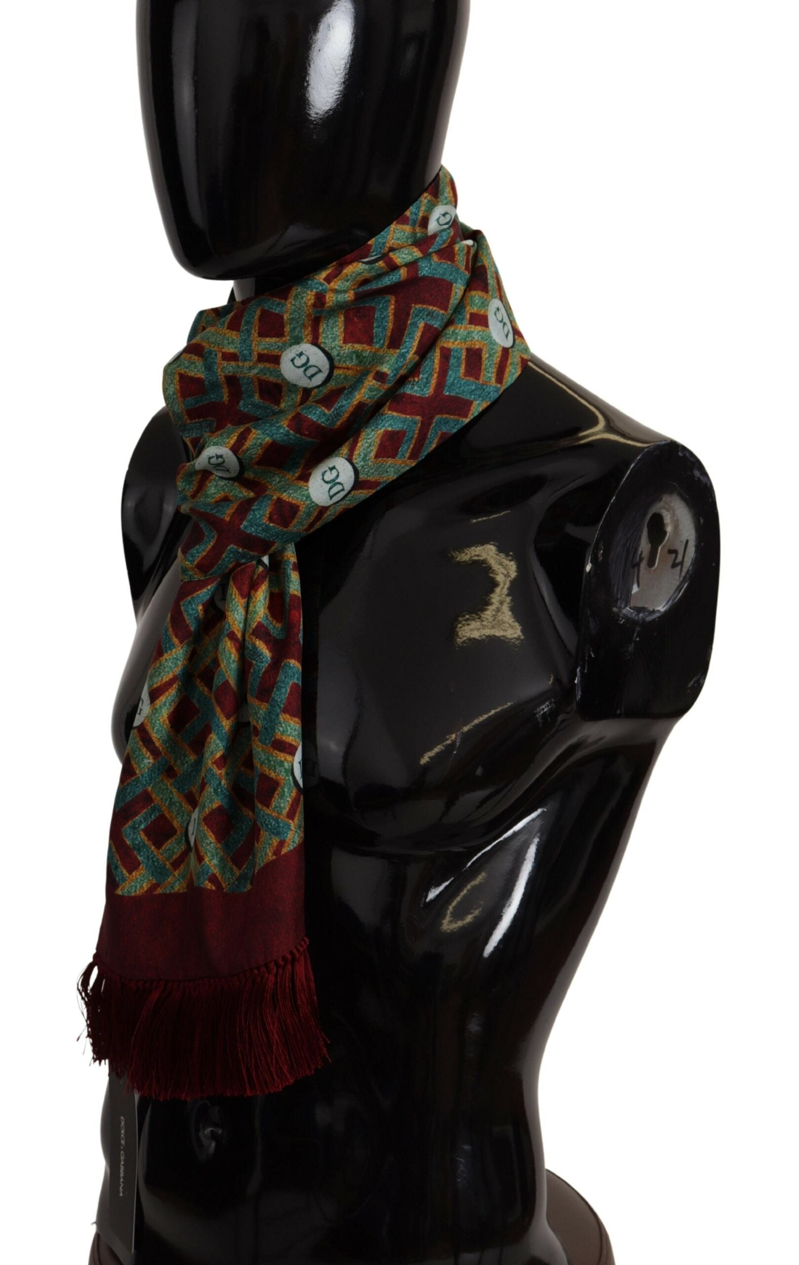 Elegante sciarpa da uomo in seta multicolore