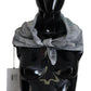Elegant Grey Cotton Square Scarf