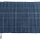 Chic Linen Fringed Scarf in Blue Checkered