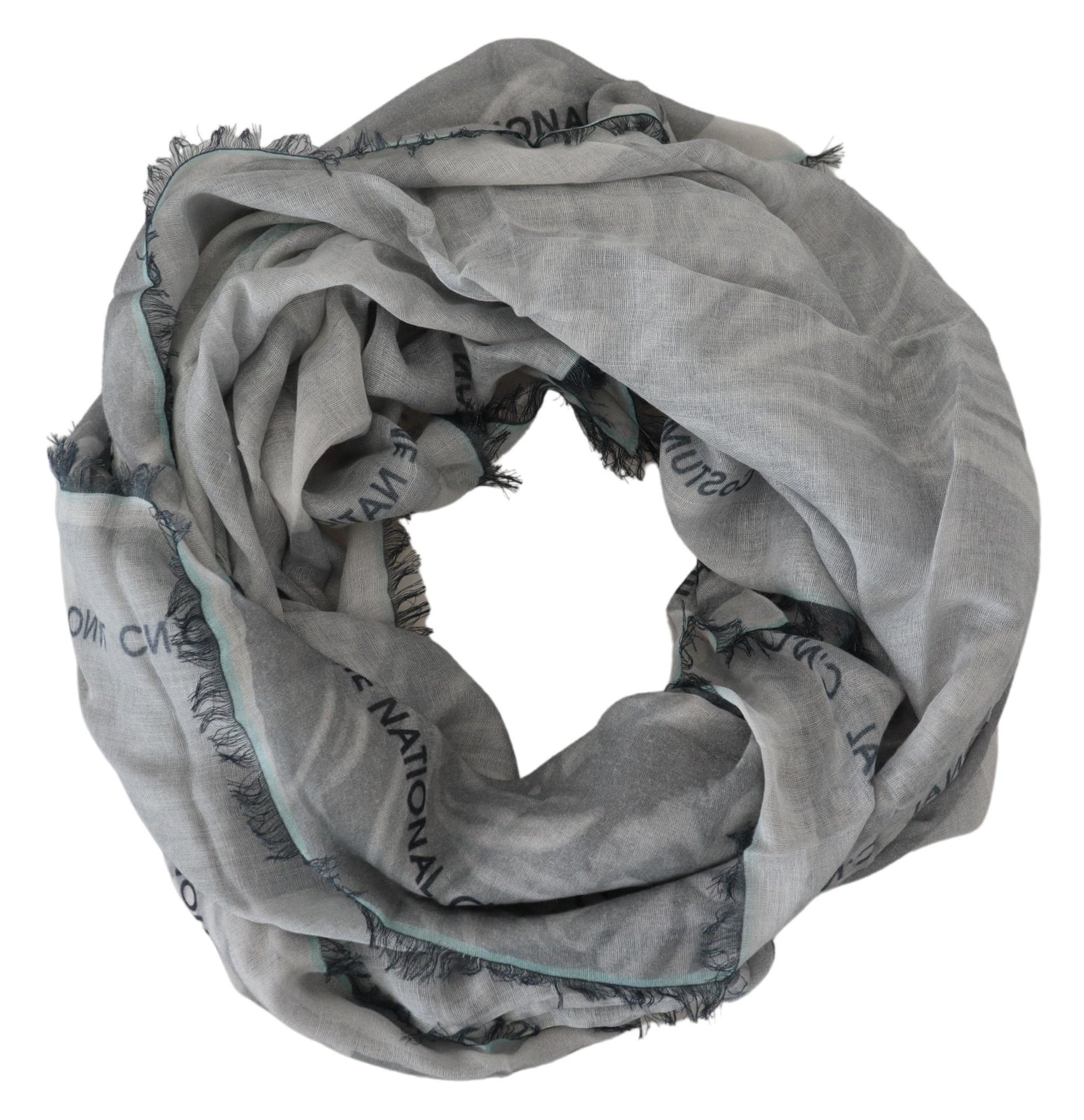 Schicker Designer-Schal in Grau mit Fransen