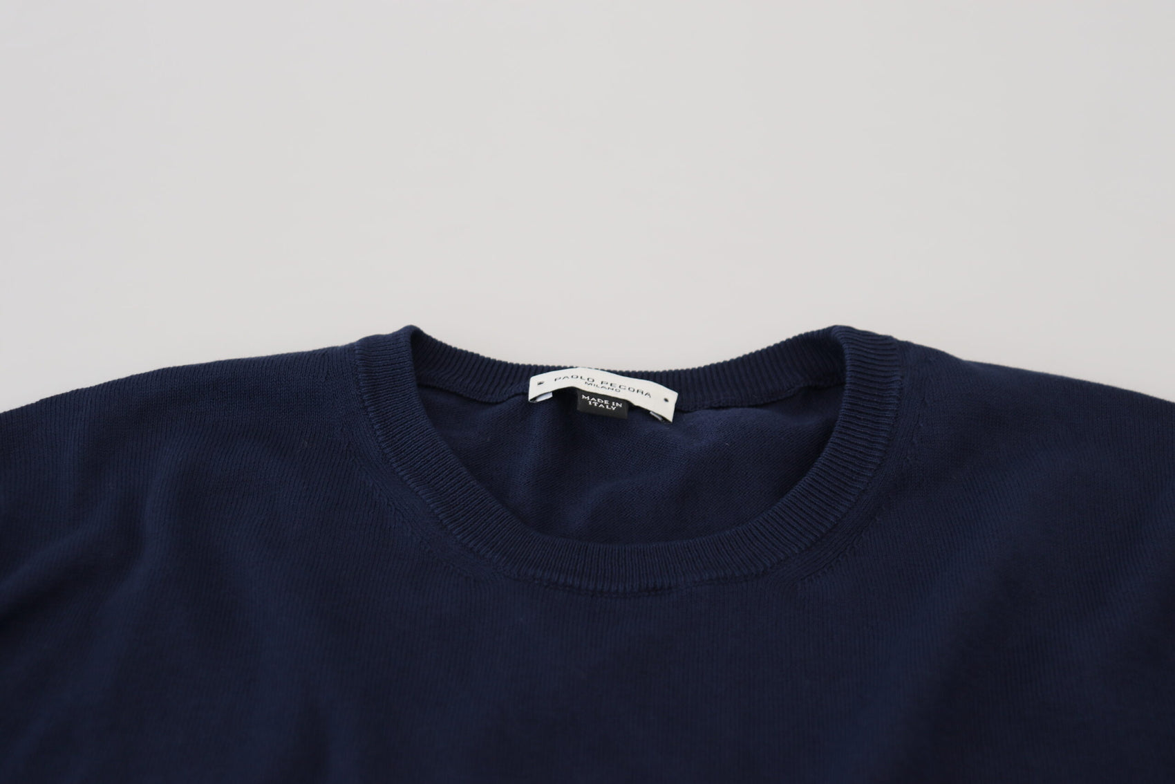 Authentischer blauer Pullover mit Rundhalsausschnitt