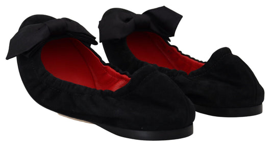 Elegante schwarze Wildleder-Ballerinas