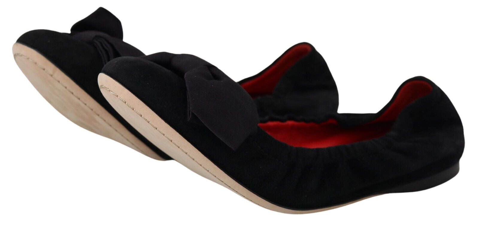 Elegante schwarze Wildleder-Ballerinas