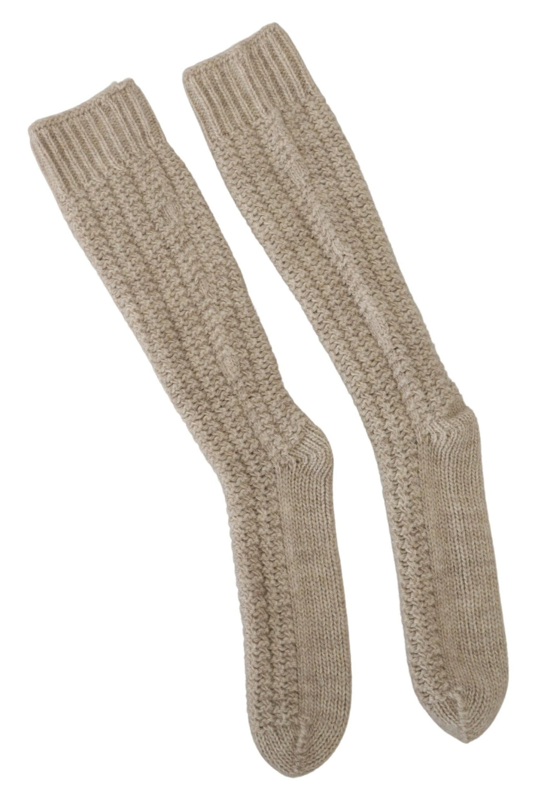 Schicke Over-the-Calf-Socken aus Wollmischung in Beige