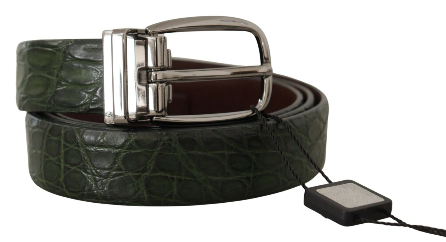 Elegante cintura in pelle di coccodrillo italiana