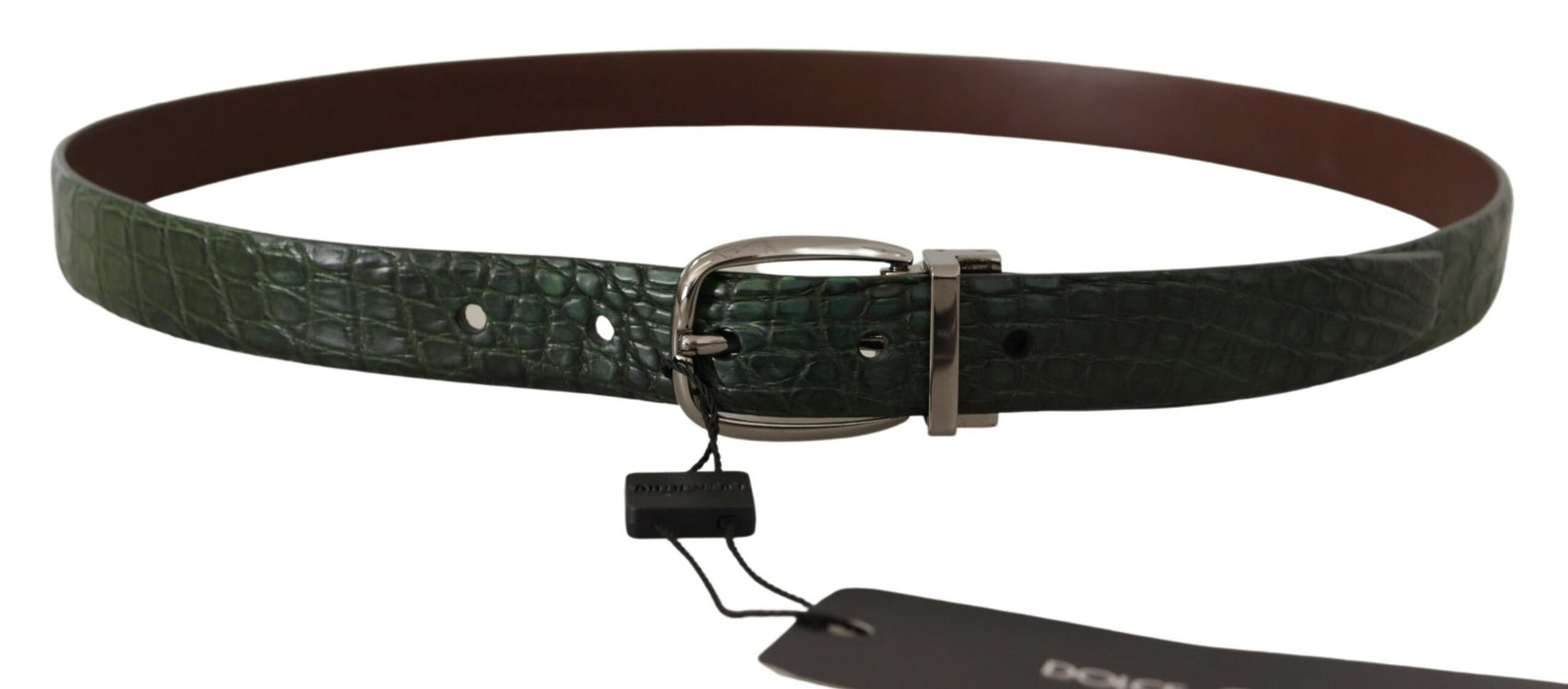 Elegante cintura in pelle di coccodrillo italiana