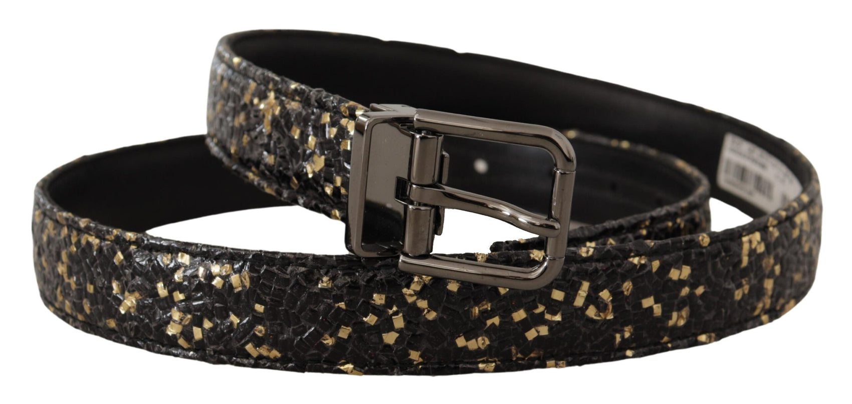 Elegante cintura in pelle italiana con dettaglio corona